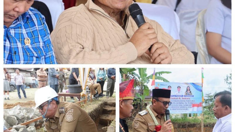 Peletakan Batu Pertama, Pembangunan Gedung TK Negeri Pembina Sidikalang Di Hadiri Bupati dan wakil Bupati