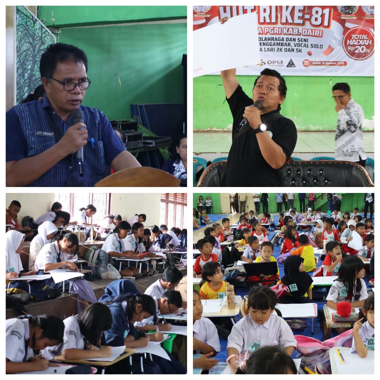 Semarak HUT ke-81 RI, Dispora dan PGRI Menggelar Berbagai Perlombaan Seni Olahraga Ribuan Pelajar Dairi Adu Bakat