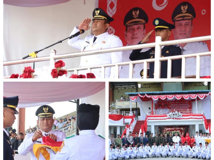 Wakil Bupati Dairi Jadi Inspektur Upacara Penurunan Bendera Dalam Peringatan HUT RI ke-81