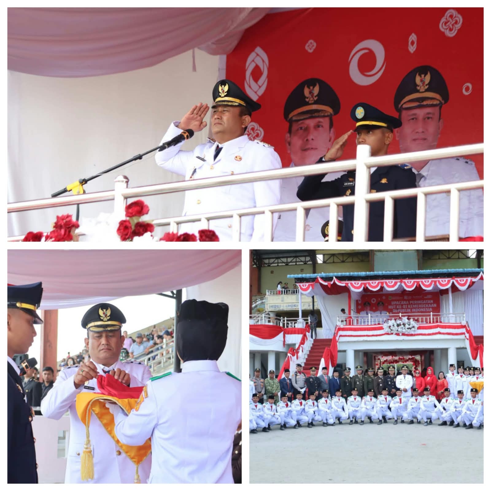 Wakil Bupati Dairi Jadi Inspektur Upacara Penurunan Bendera Dalam Peringatan HUT RI ke-81