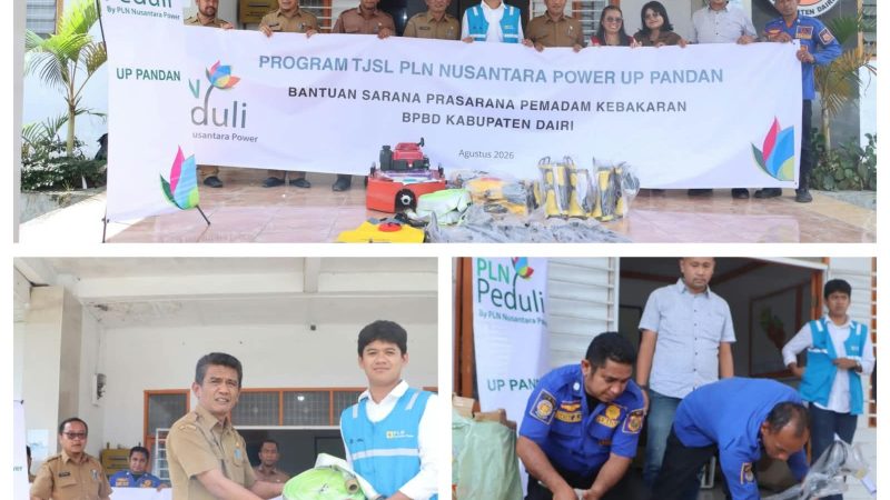 BPBD Dairi Terima Bantuan Sarana Prasarana Kebakaran Dari PT PLN Nusantara Power UP Pandan