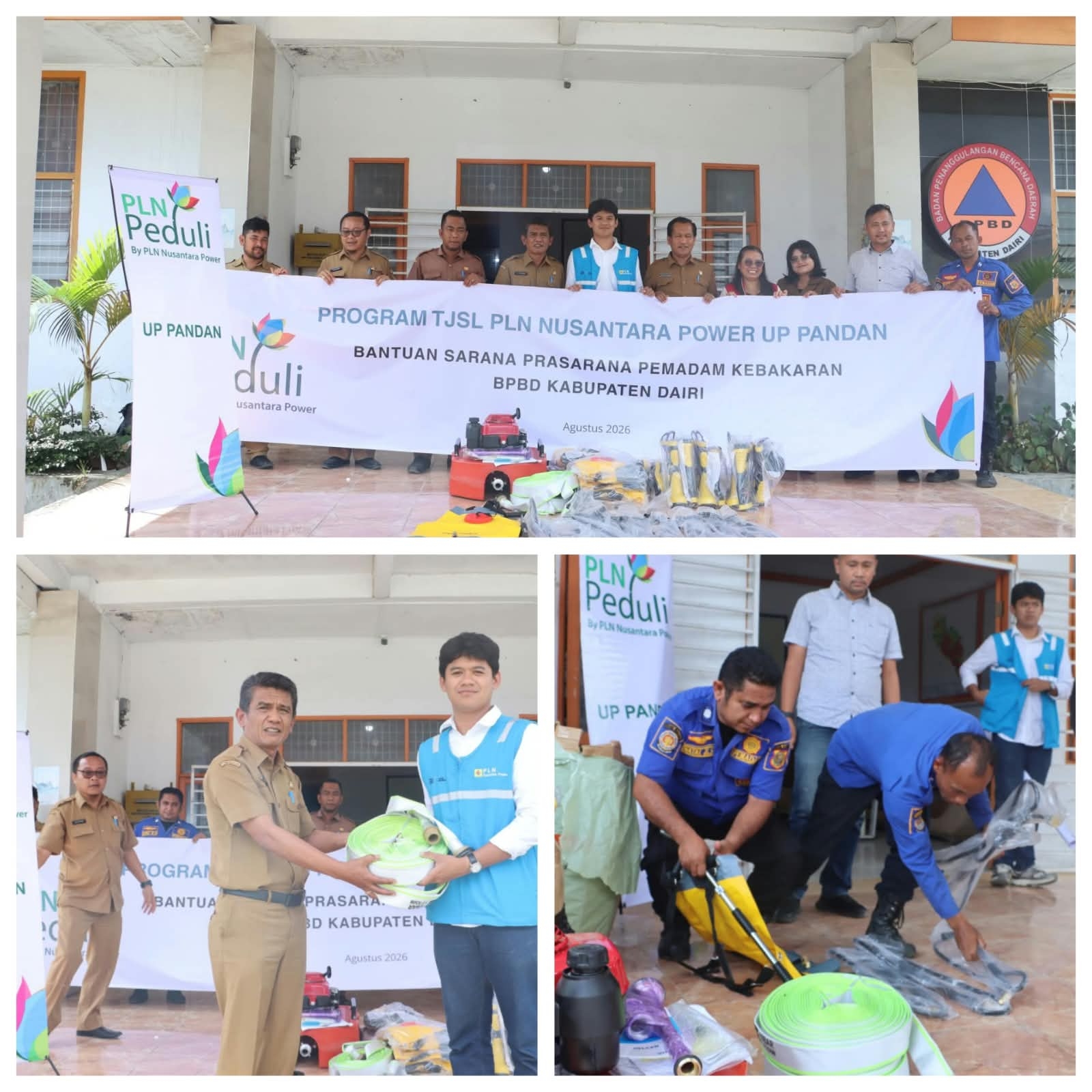 BPBD Dairi Terima Bantuan Sarana Prasarana Kebakaran Dari PT PLN Nusantara Power UP Pandan