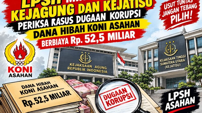 Surati Kejagung dan Kejatisu, LPSH Minta Dugaan Korupsi Dana Hibah KONI Senilai Rp.52,5 Miliar Segera Dibuka