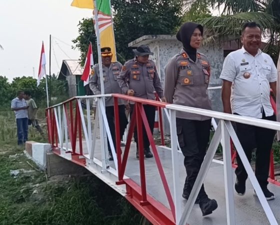 Kapolresta Deli Serdang Resmikan Jembatan Merah Putih, Perkuat Akses dan Mobilitas Warga Desa Pardamean dan Wonosari