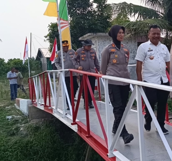 Kapolresta Deli Serdang Resmikan Jembatan Merah Putih, Perkuat Akses dan Mobilitas Warga Desa Pardamean dan Wonosari
