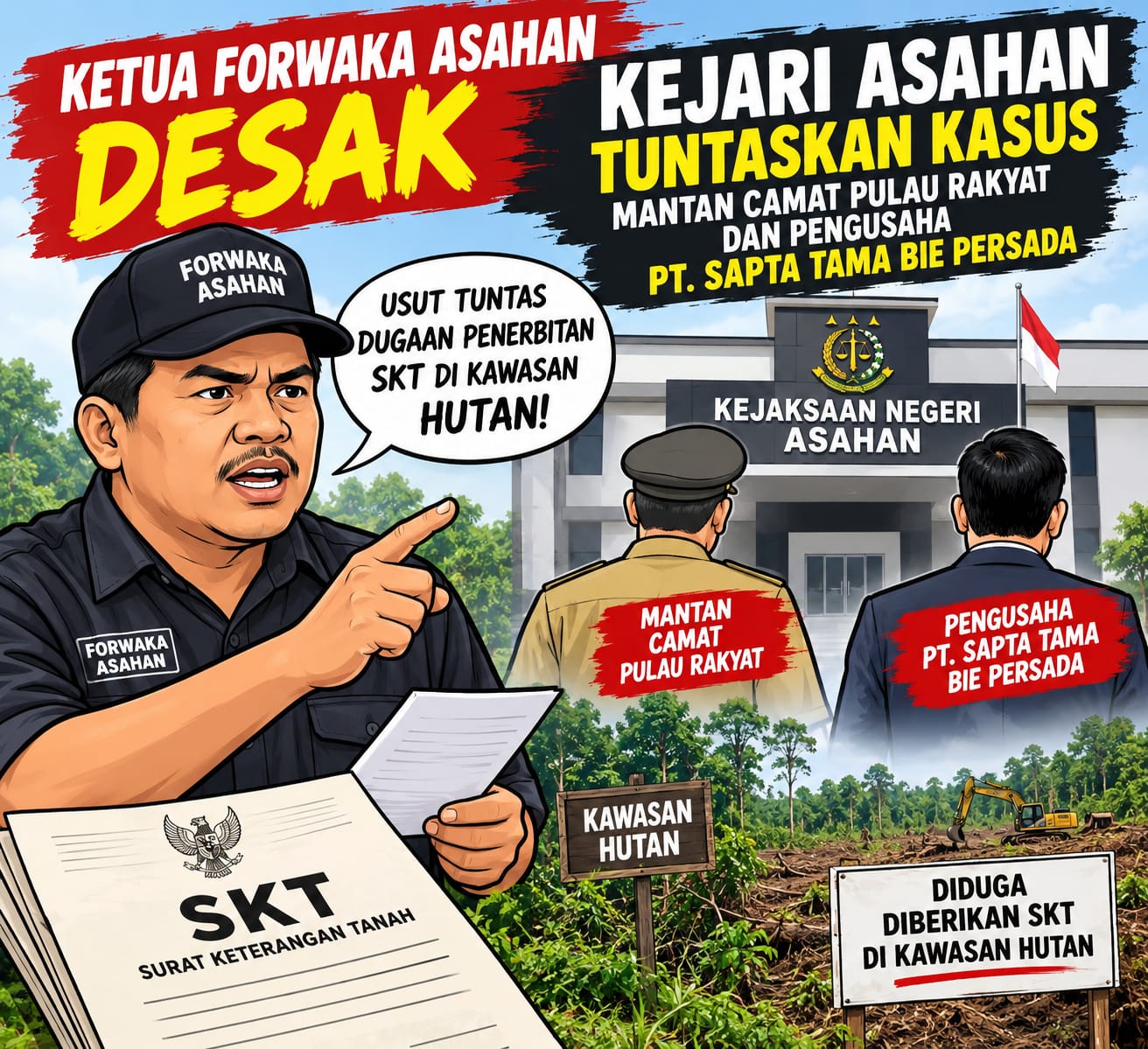 Diduga SKT Terbit di Kawasan Hutan, Forwaka Desak Kejari Tuntaskan Kasus Mantan Camat Pulau Rakyat dan Periksa Pemilik PT. Sapta Tama Bie Persada