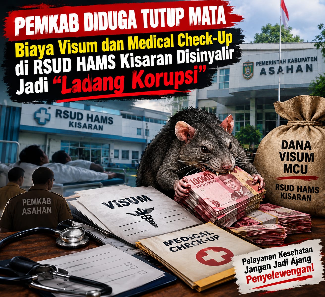 Pemkab Tutup Mata, Biaya Visum dan Medical Check-Up di RSUD HAMS Kisaran Diduga Jadi “Ladang Korupsi”